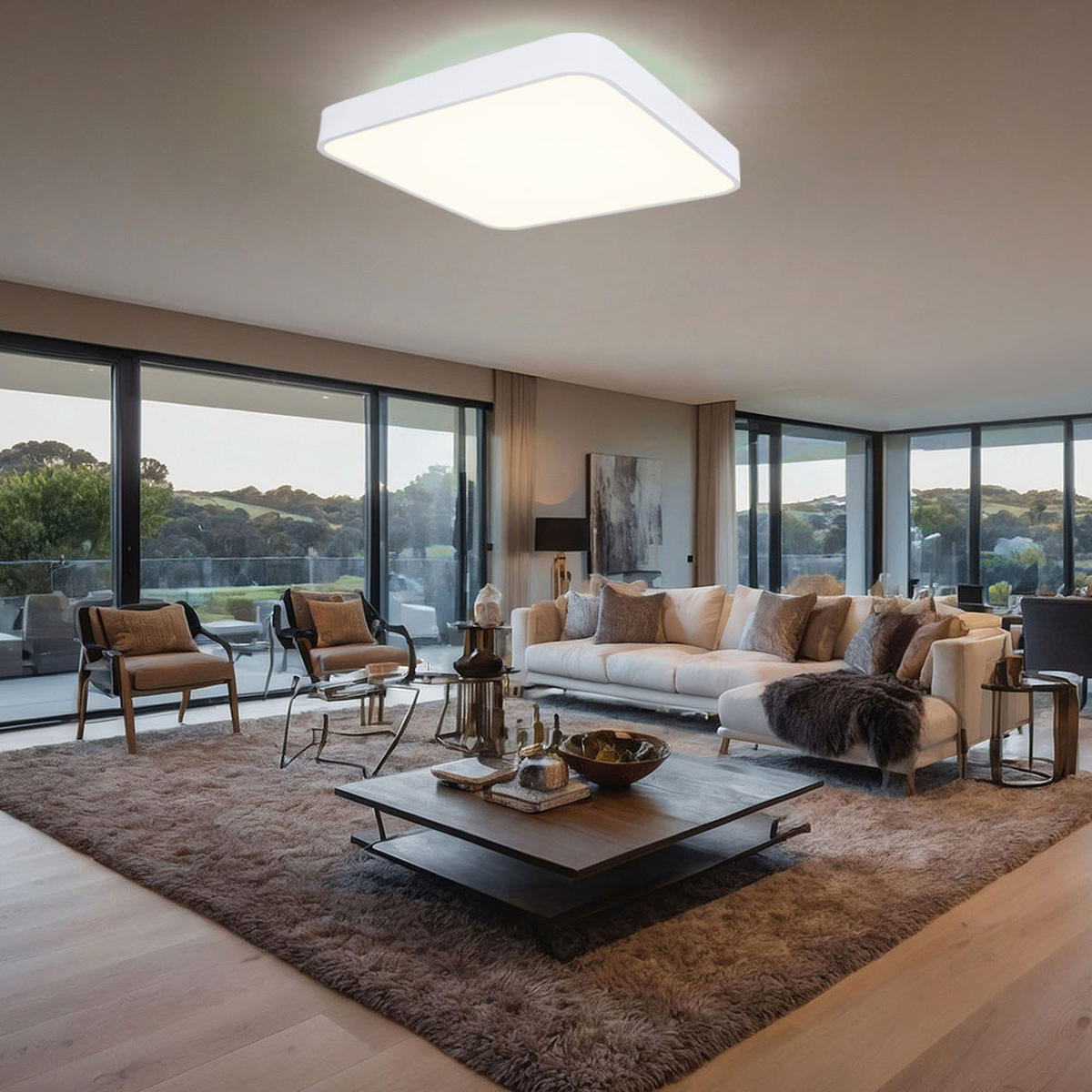 LED DECKENLEUCHTE Leanara Weiß Metall - Weiß, Metall (73/73/10.5cm)