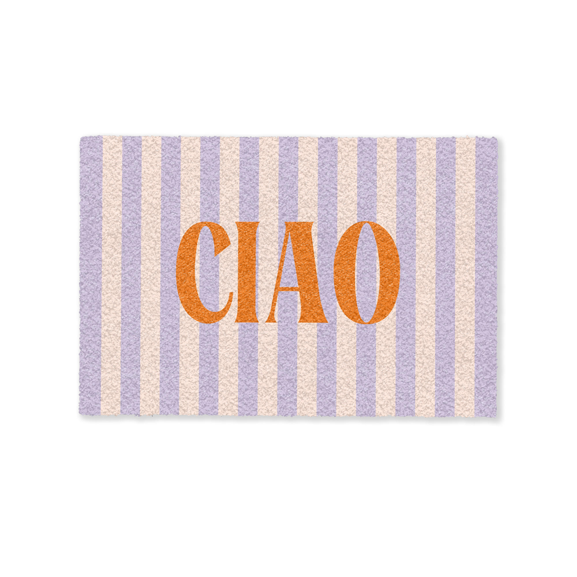 FUSSMATTE Ciao - Zitat - Pastell - Streifen 60x40 cm - Flieder, Kunststoff (60/0.4cm) - MuchoWow