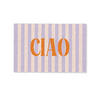 FUSSMATTE Ciao - Zitat - Pastell - Streifen 90x60 cm - Flieder, Kunststoff (90/0.4cm) - MuchoWow