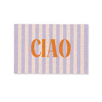 FUSSMATTE Ciao - Zitat - Pastell - Streifen 60x40 cm - Flieder, Kunststoff (60/0.4cm) - MuchoWow