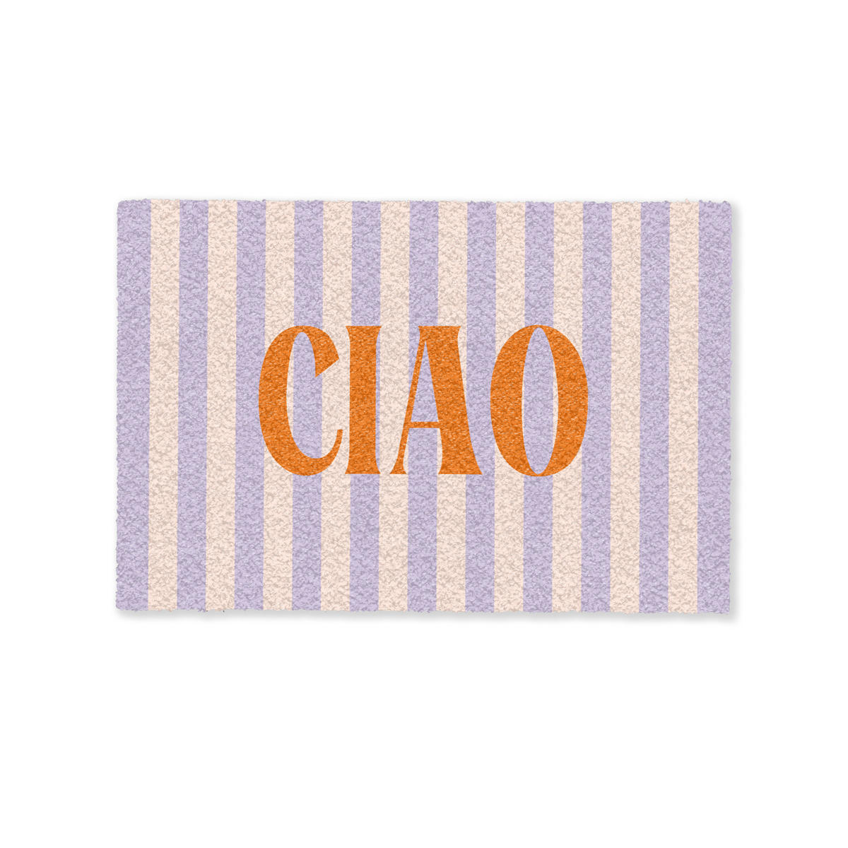 FUSSMATTE Ciao - Zitat - Pastell - Streifen 60x40 cm - Flieder, Kunststoff (60/0.4cm) - MuchoWow