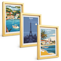 BILDER SET 3er Set - 20x30 cm Goldrahmen - Küstenstädte und Architektur - Goldfarben, Kunststoff (20/30cm) - TULUP