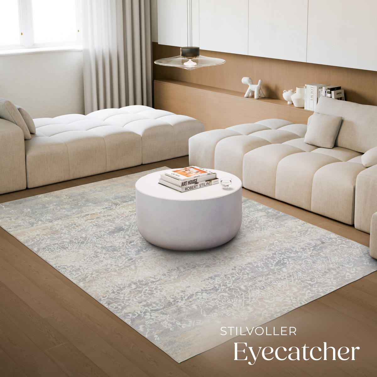 TEPPICH Vintage Design Dalia,rutschfeste Unterfläche,beige - Beige, Kunststoff (200/274cm) - tectake