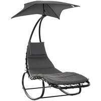 SCHAUKELLIEGE, Stahl, Texteline-Gewebe, Schwarz - Schwarz, Metall (114/190/185cm) - Outsunny