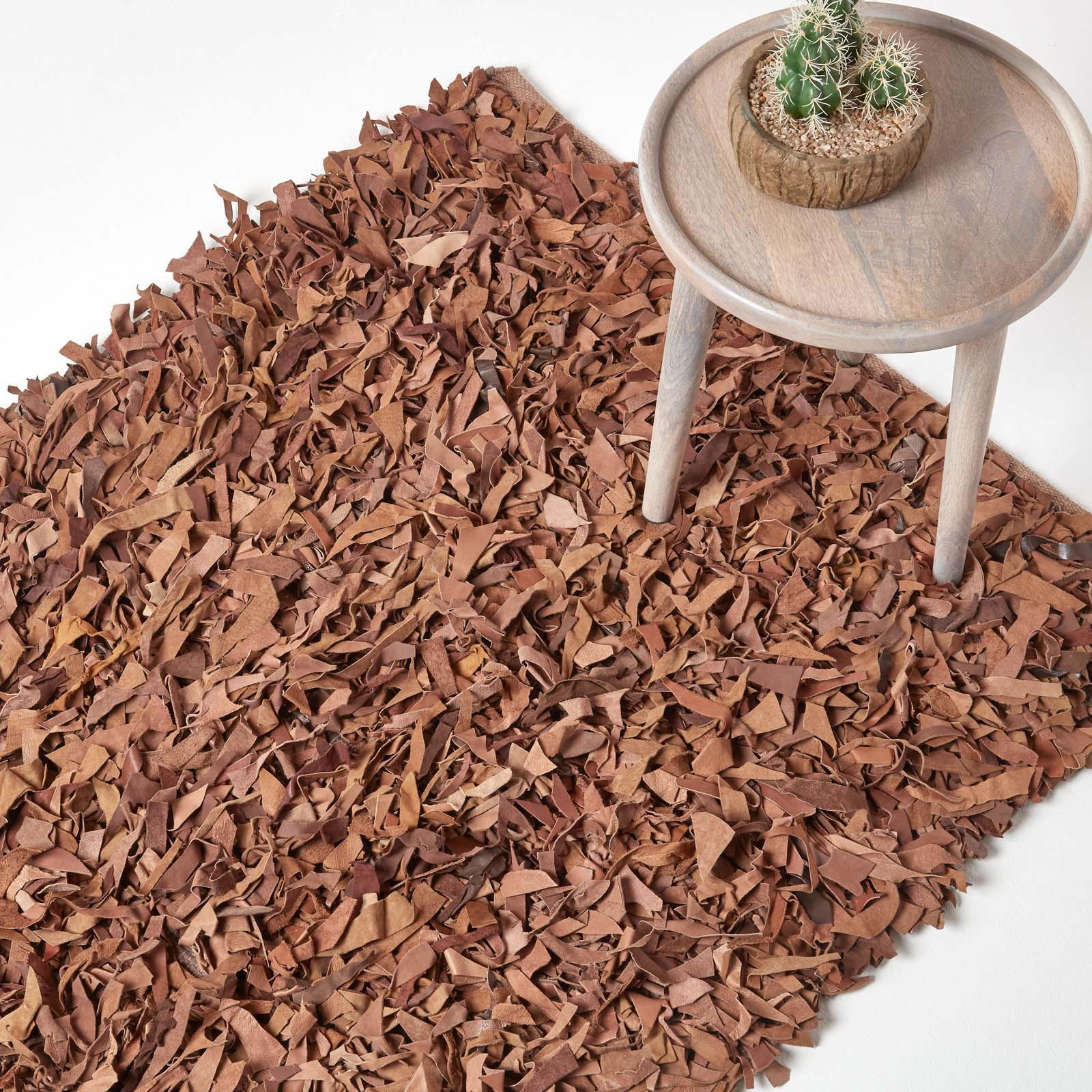 SHAGGY-TEPPICH Dallas 90/150 cm - Cognac, Leder (90/150cm) - Homescapes
