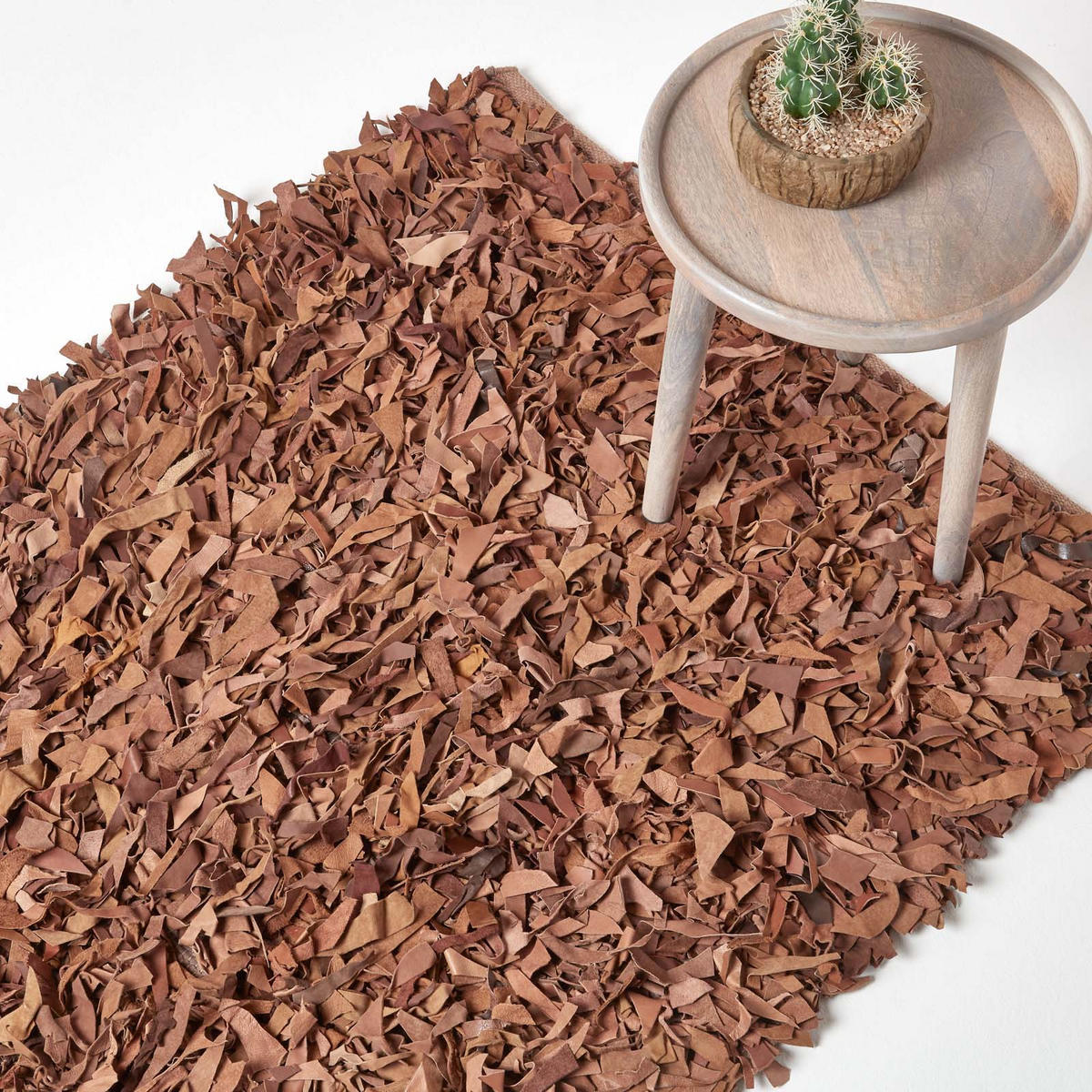 SHAGGY-TEPPICH Dallas 150/240 cm - Cognac, Leder (150/240cm) - Homescapes