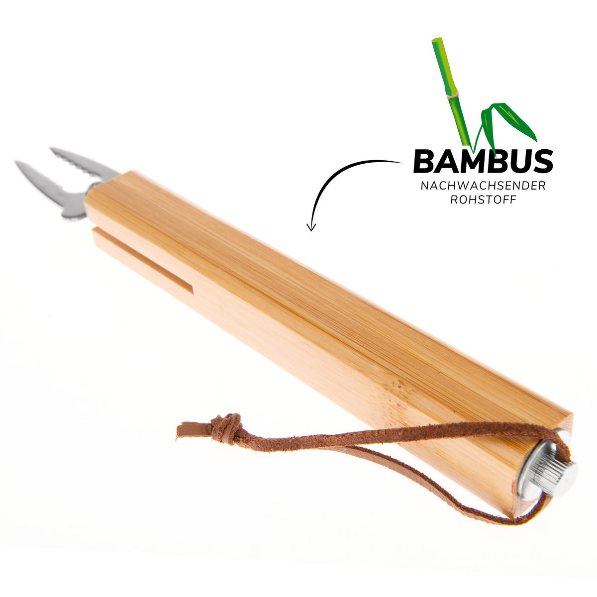 TELESKOP-GRILLGABEL 2er-Set, Edelstahl - Edelstahlfarben, Metall (8cm) - bremermann