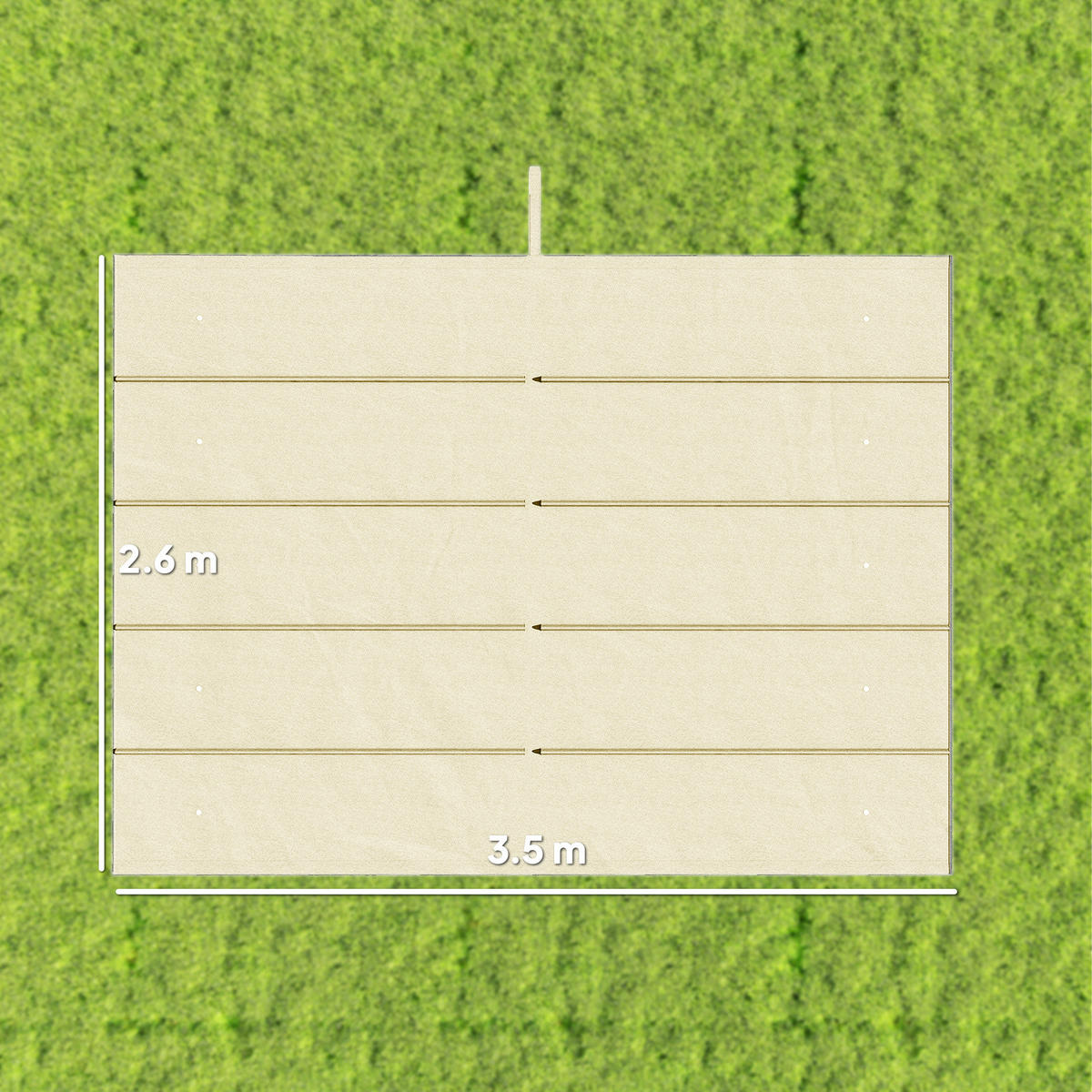 ERSATZDACH, für 3x4 m Pavillon/Pergola aus Polyester, creme - Multicolor, Kunststoff (350/6/260cm) - FORIOUS