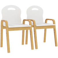 HOLZSTUHL-SET DE-10556 2 Stühle, höhenverstellbar Weiß - Weiß, Holzwerkstoff (34/61.5/39cm) - ComfortXL