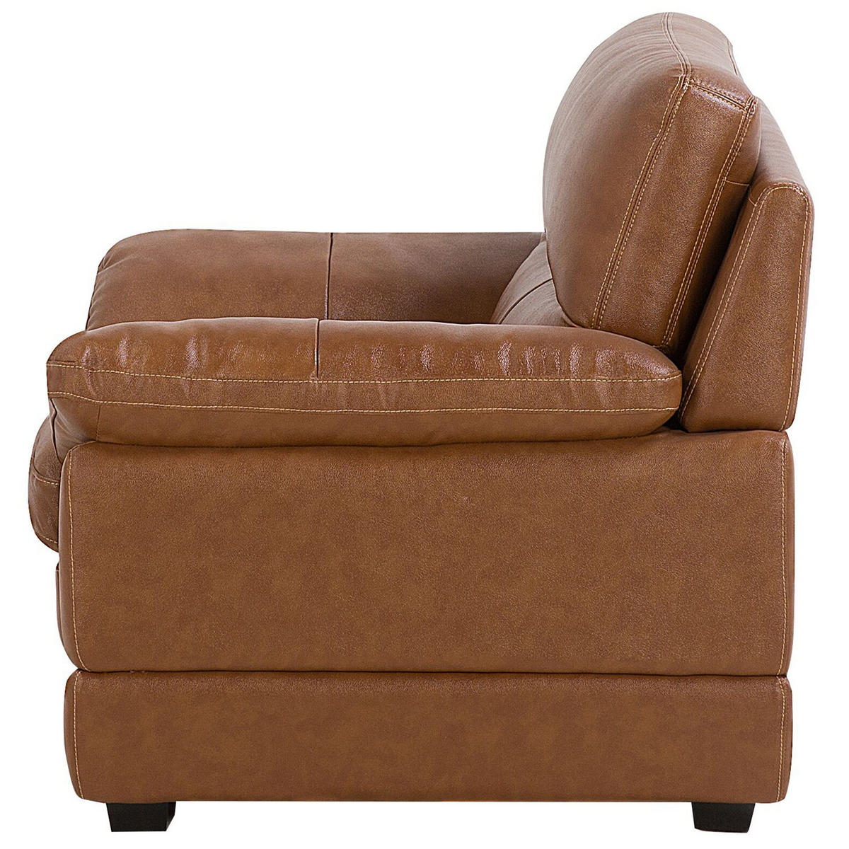 SESSEL Leder goldbraun Horten - Braun, Leder/Kunststoff (115/89/85cm) - Beliani