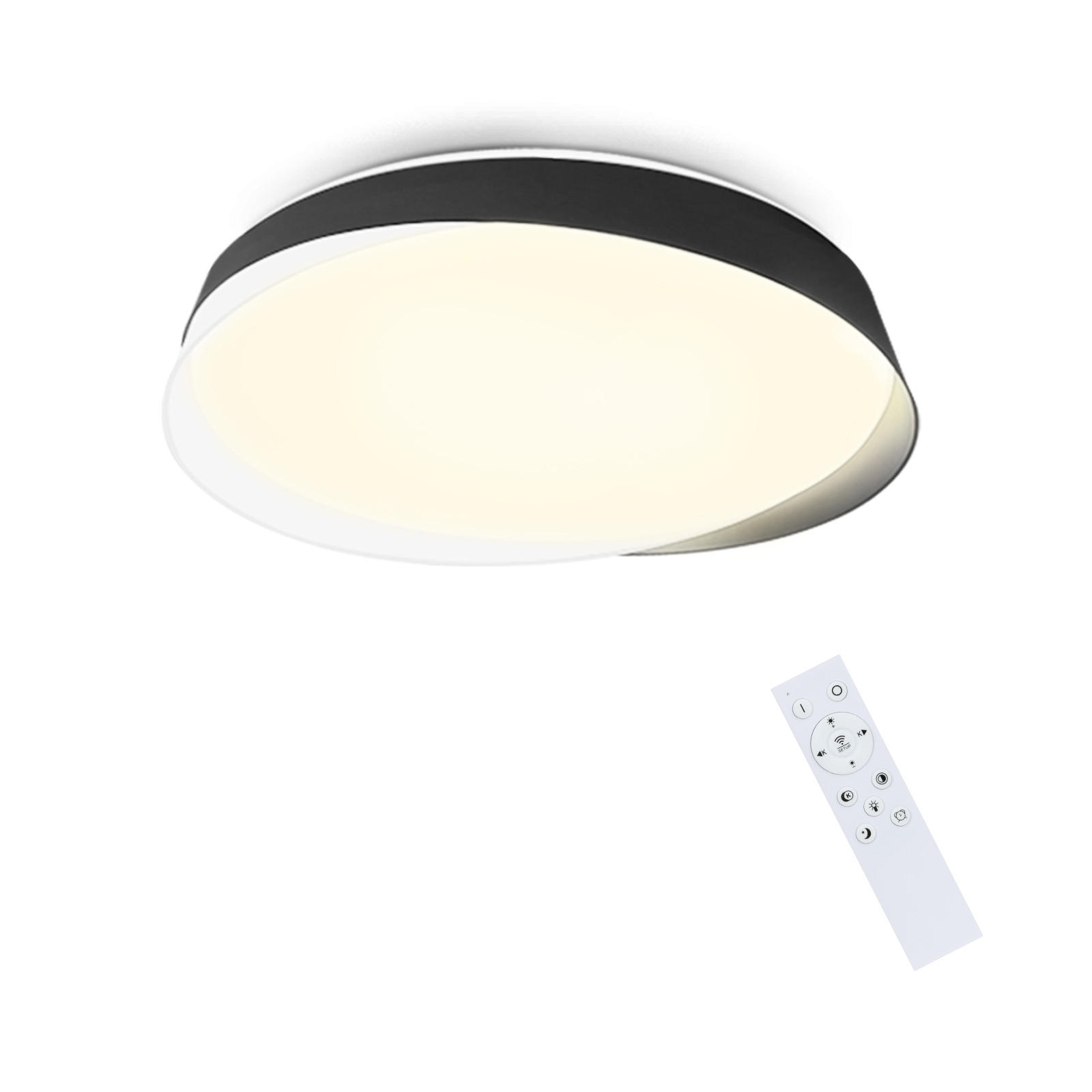 LED-DECKENLEUCHTE Beatrix 42/42/8 cm - Schwarz, Kunststoff (42/42/8cm) - Nettlife