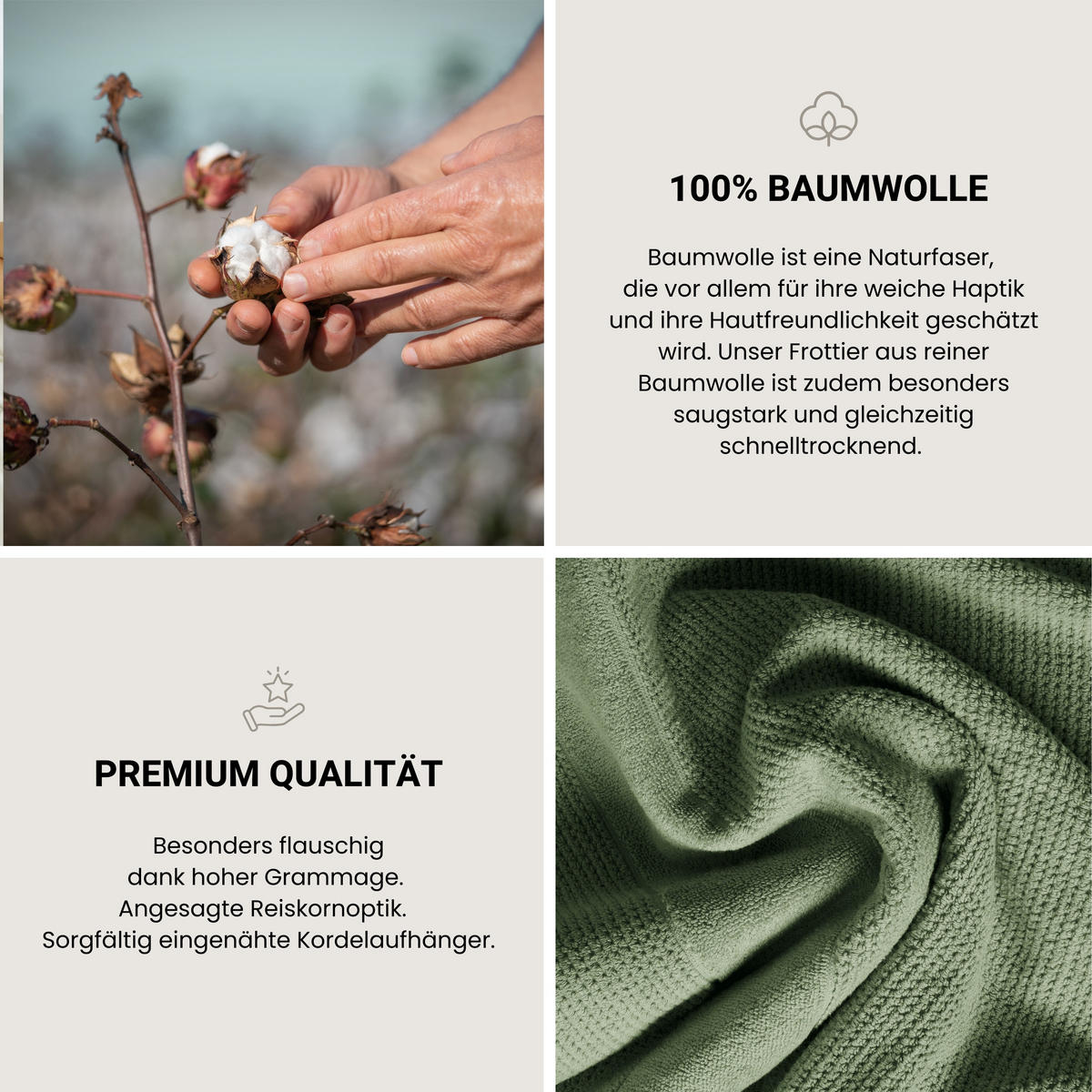 SAUNATUCH Turin - 75 x 200 cm - Grün - Grün, Textil (75/200cm) - SCHIESSER