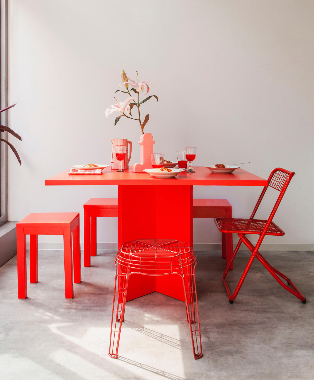 ESSTISCH Rechteckiger mit laminiertem 3 cm in Rot, 90/120 cm - Rot, Holzwerkstoff (90/120/75cm) - RNT By Really Nice Things