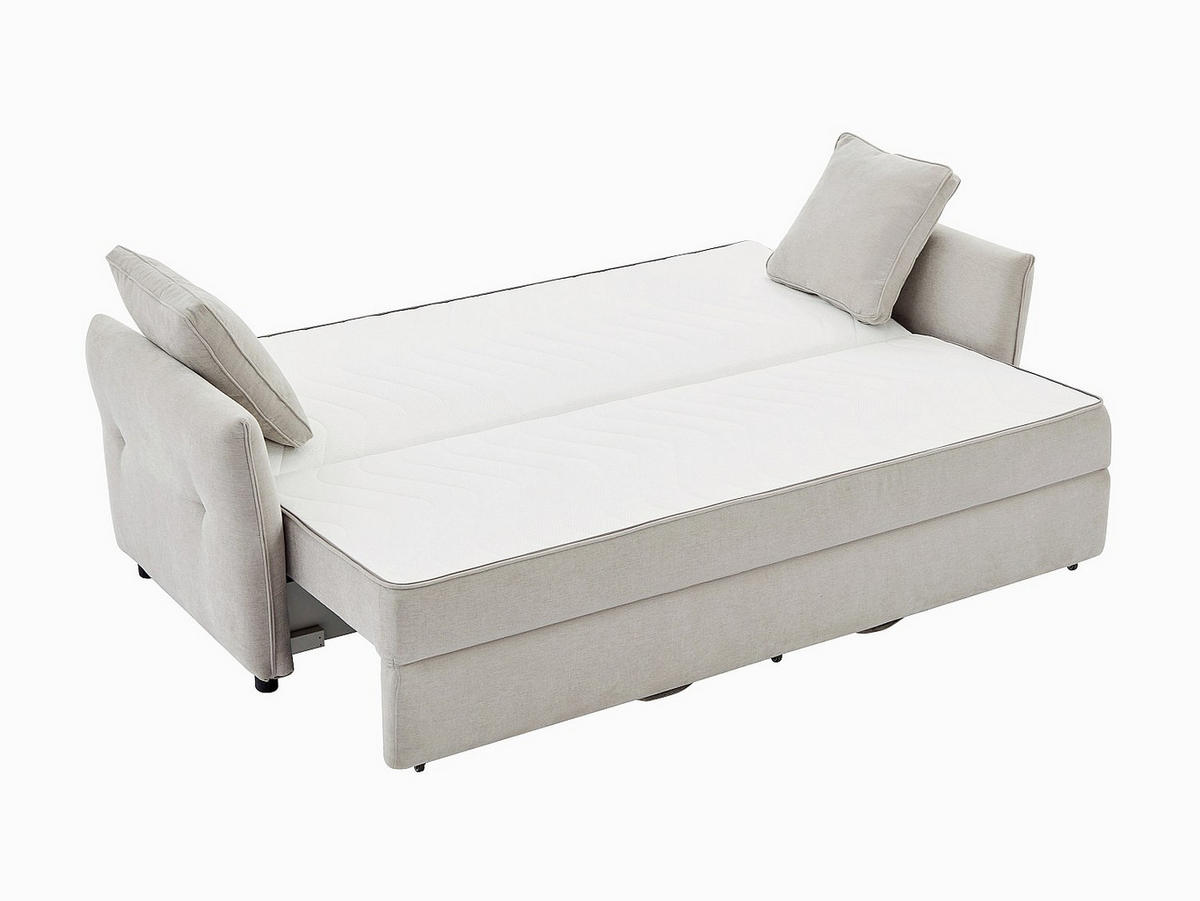 SCHLAFSOFA - 3 Personen - stoff - beige Sitala - Beige, Textil (220/92/87cm) - Vente-Unique