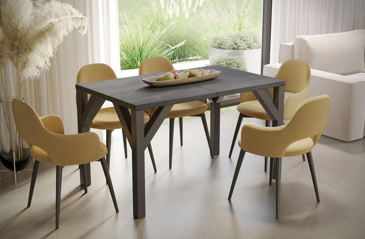ESSTISCH Baltika ausziehbar bis 240 cm - Graphitfarben, Holzwerkstoff (130/90/75cm) - Endo-Moebel
