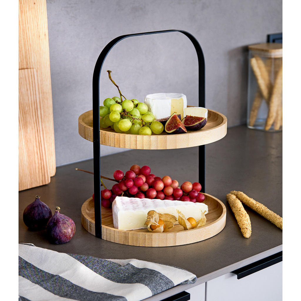 Thumbnail - Zeller Etagere, Braun, Naturmaterialien, 33 cm, Tischkultur & Servieren, Etageren