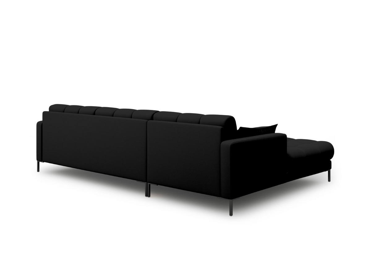 ECKSOFA links Mamaia aus strukturiertem Stoff schwarz 5 Sitzplätze - Schwarz, Textil (185/293cm) - Micadoni
