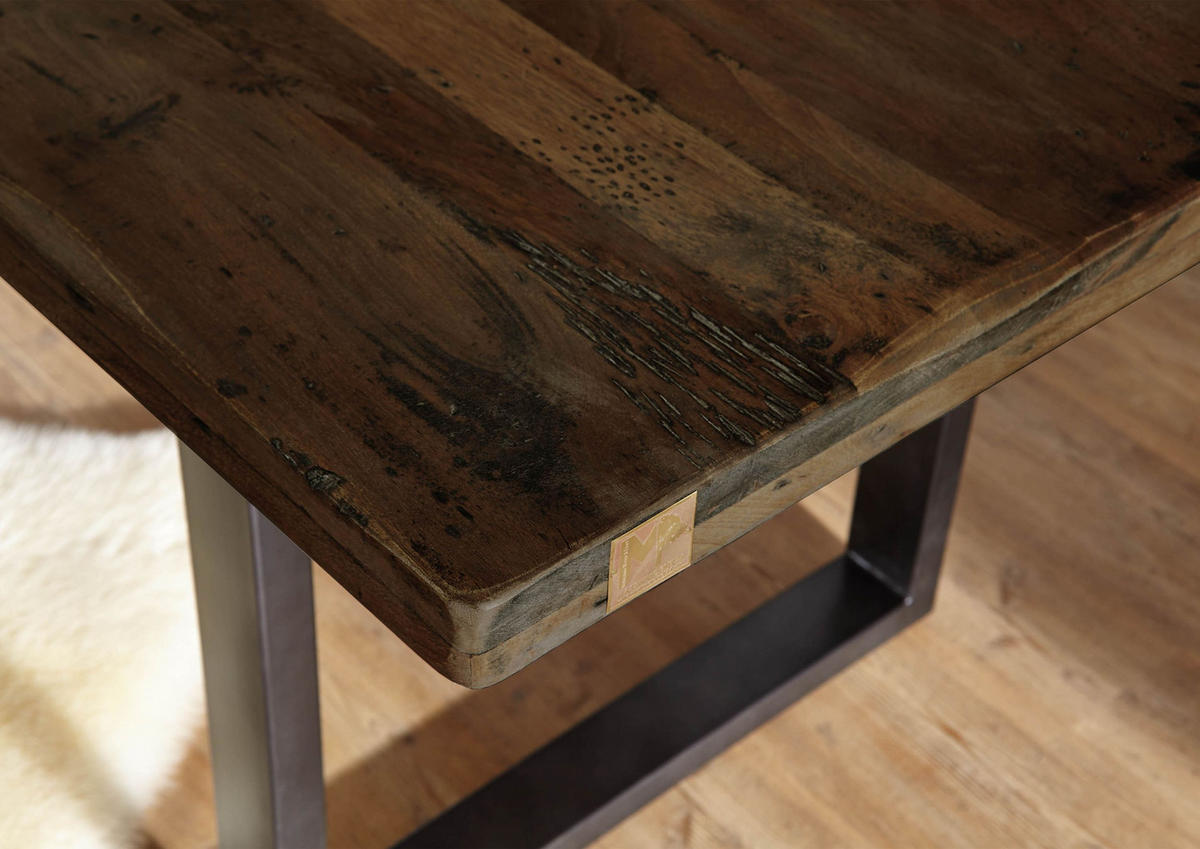 ESSTISCH Mango 160x90x76 Mango lackiert RAILWAY #408 - Braun, Holz (160/90/76cm) - Massivmoebel24