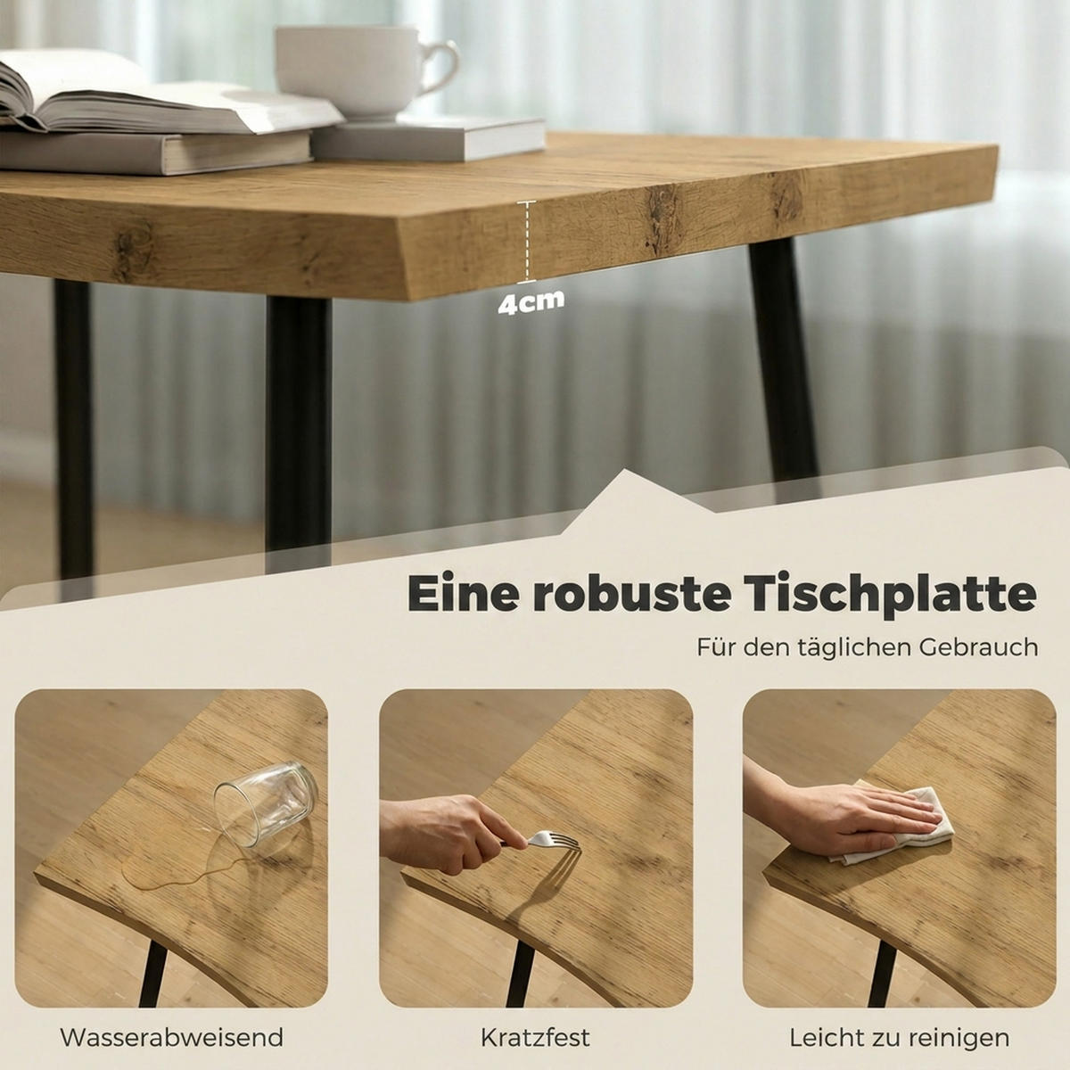 ESSTISCH Eichefarben 110.0/70.0/75.0cm - Eichefarben, Holzwerkstoff (110/70/75cm)
