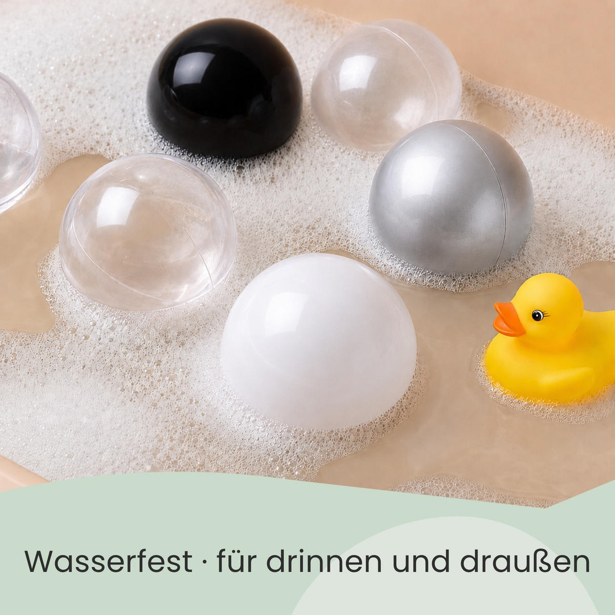 BÄLLEBAD-BÄLLE 200 Stück, Schwarz/Grau/Weiß/Transparent, 5.5 cm - Schwarz, Kunststoff (5.5/5.5/1cm) - Littletom