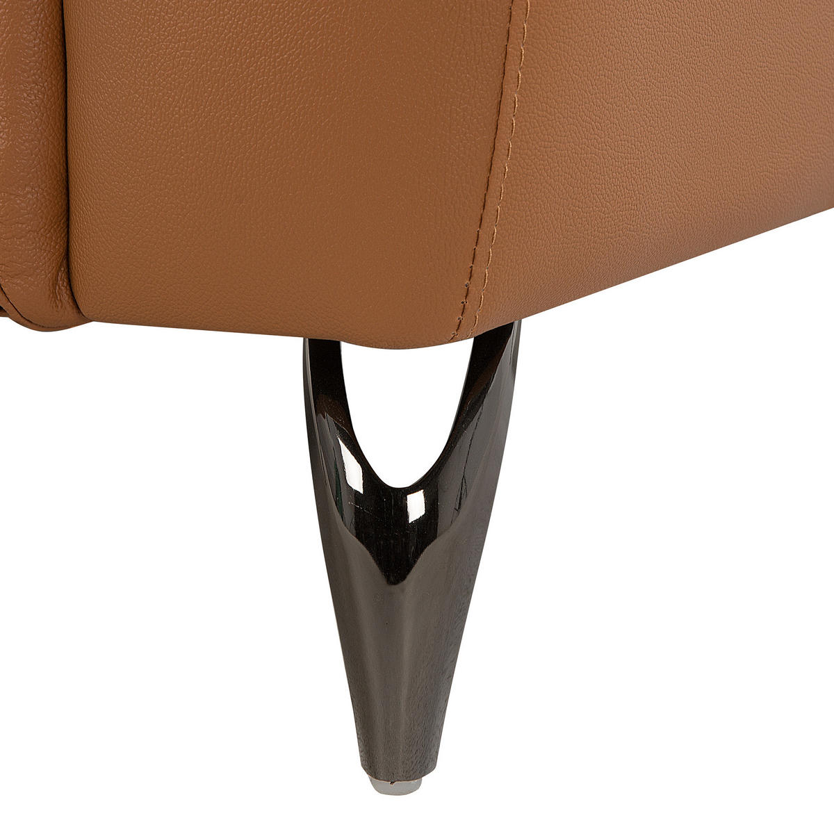 SOFA Leder Goldbraun Narwik - Goldfarben, Leder/Textil (203/93/98cm) - Beliani