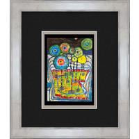 BILD gerahmt 30x35 cm Friedensreich Hundertwasser „Park“ - Gelb, Holz (30/35cm) - artissimo