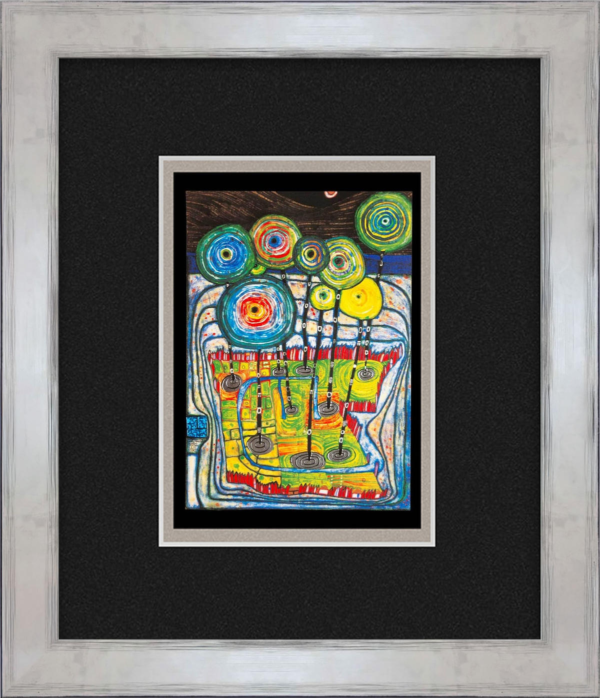 BILD gerahmt 30x35 cm Friedensreich Hundertwasser „Park“ - Gelb, Holz (30/35cm) - artissimo