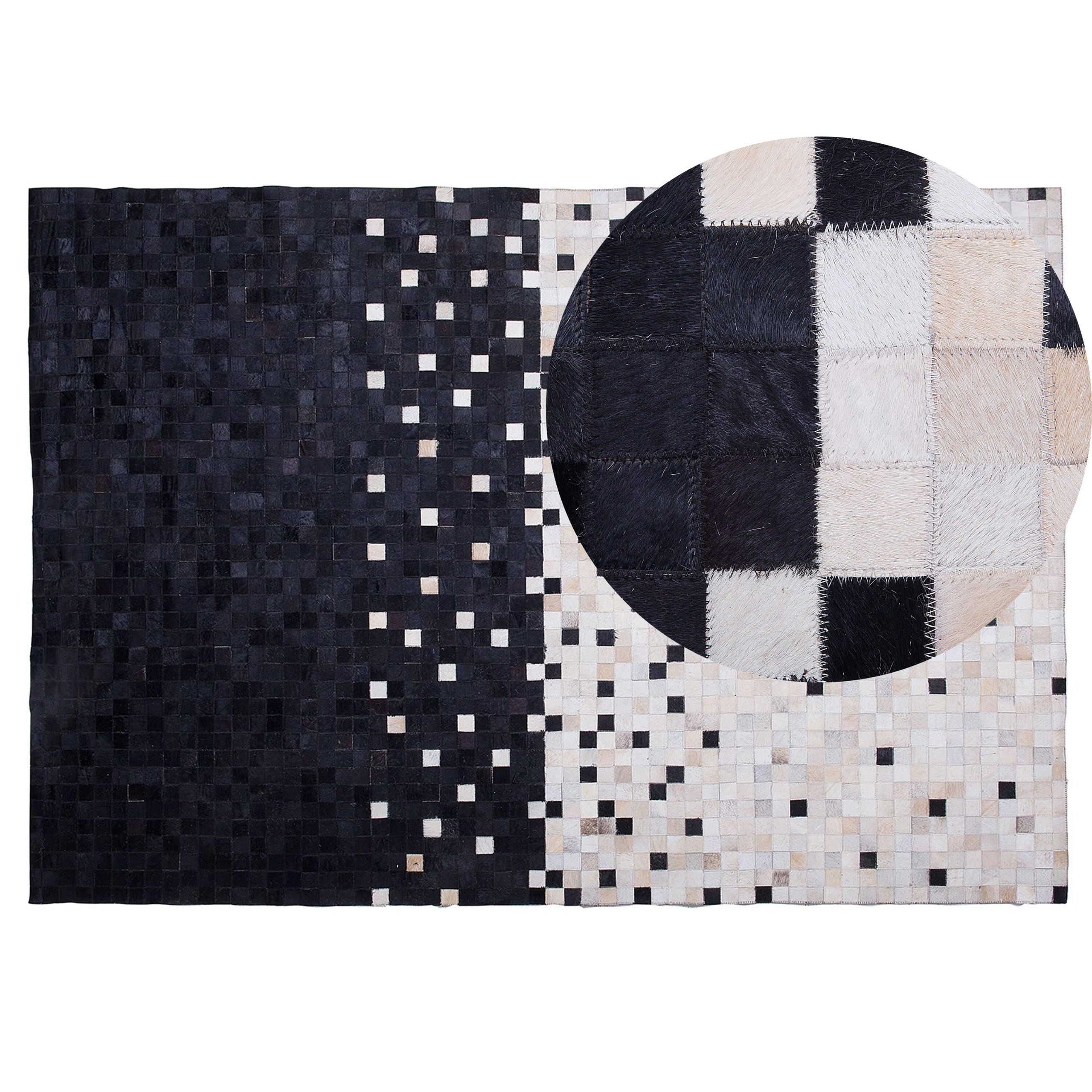 PATCHWORK-TEPPICH Erfelek 200/140 cm - Multicolor, Fell (140/200cm) - Beliani
