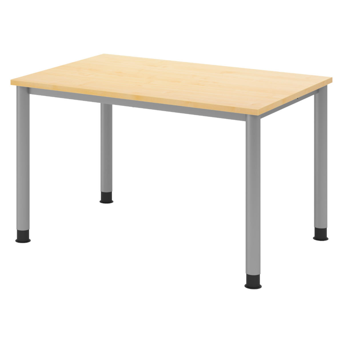 SCHREIBTISCH Serie-H Gestell: Silber 80/120/74 cm in Ahornfarben - Ahornfarben, Holzwerkstoff (80/120/74cm) - bümö