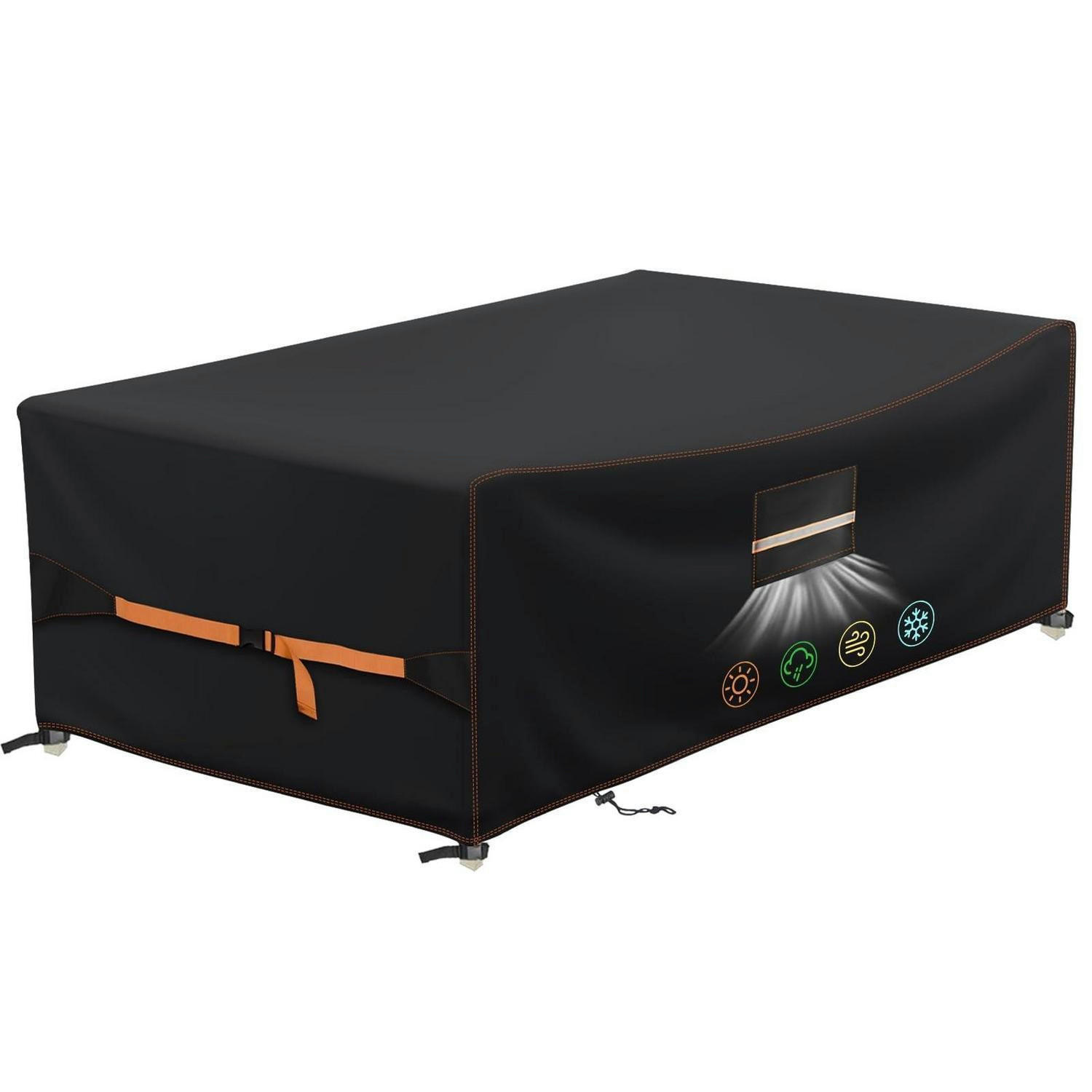 ABDECKHAUBE Gartenmöbel 270 x 180 x 89 cm Schwarz - Schwarz, Textil (270/89/180cm)