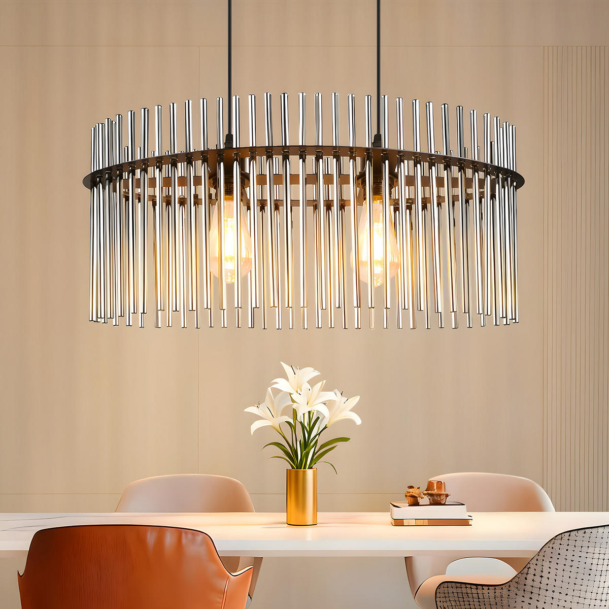 PENDELLEUCHTE Clover 25/60/150 cm - Schwarz, Glas (25/60/150cm) - ZMH