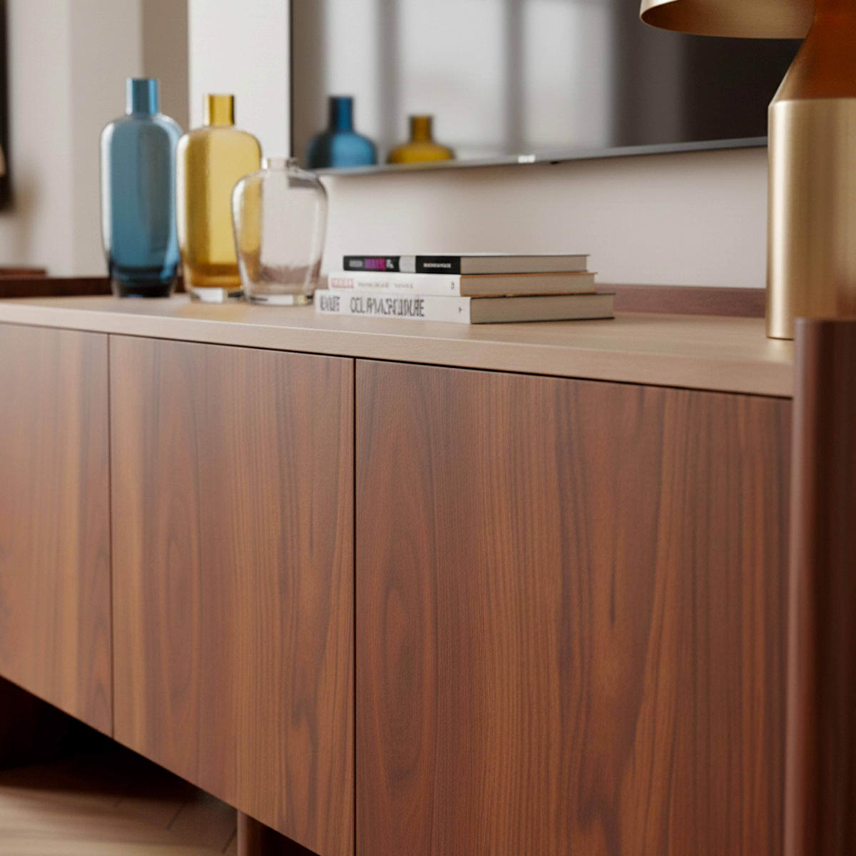 TV-SCHRANK 120 cm, dunkles holz - Braun, Holz (40/55/120cm) - Oviala