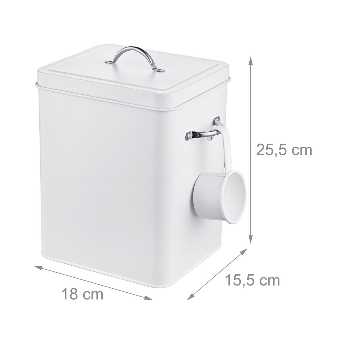 BOX na pranie - biela, kov (18/25.5/15.5cm) - Relaxdays