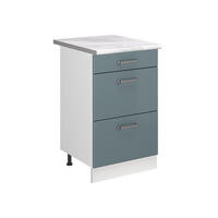 DULAP DE BAZĂ DE BUCĂTĂRIE R-Line, Albastru-gri/Alb, 50 cm стільниця Мармур - alb/gri albastru, compozit lemnos (50/81.6/60cm) - Vicco