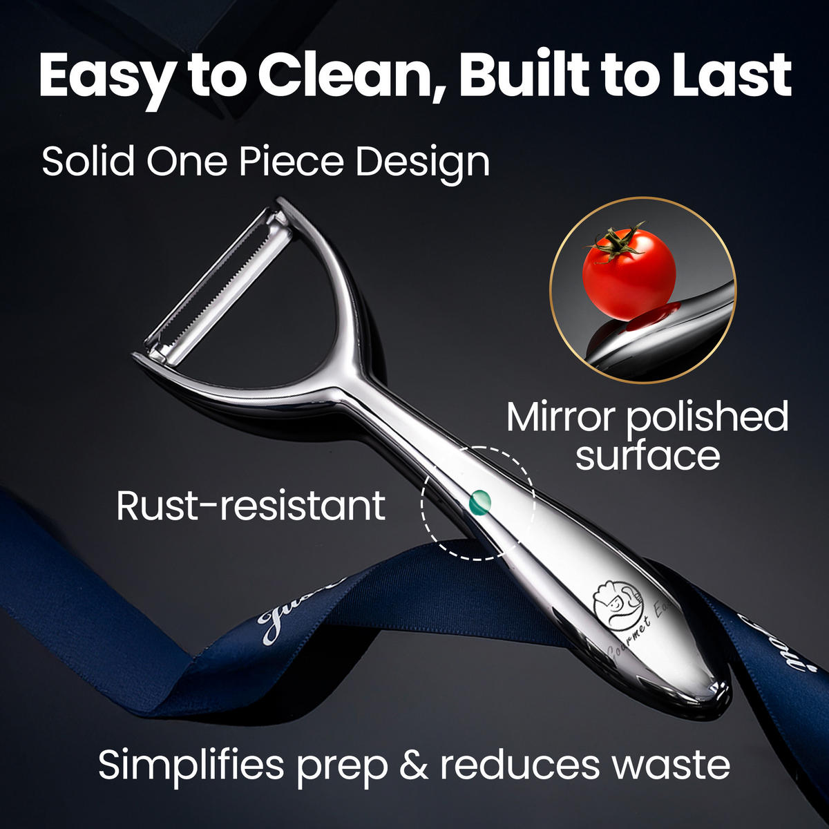 Y-SPARSCHÄLER Pendelschäler,Y Gemüseschäler, Edelstahl, High Tensile Klinge für Obst und Gemüse - Edelstahlfarben, Metall (6cm) - Gourmet Easy