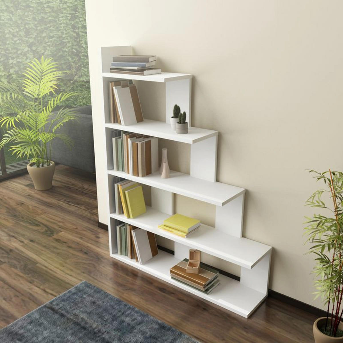 BÜCHERREGAL Echo Weiss - Weiß, Holzwerkstoff (90/120/21.8cm) - Decorotika