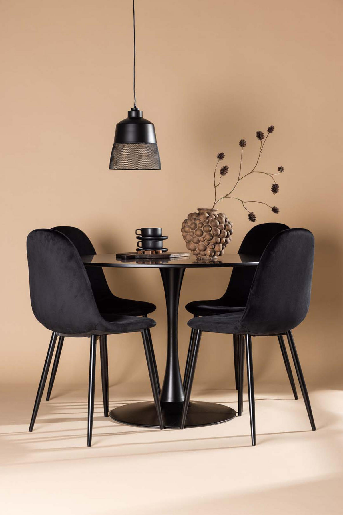 TISCHGRUPPE Schwarz - Schwarz, Holzwerkstoff (100/74/100cm) - ebuy24