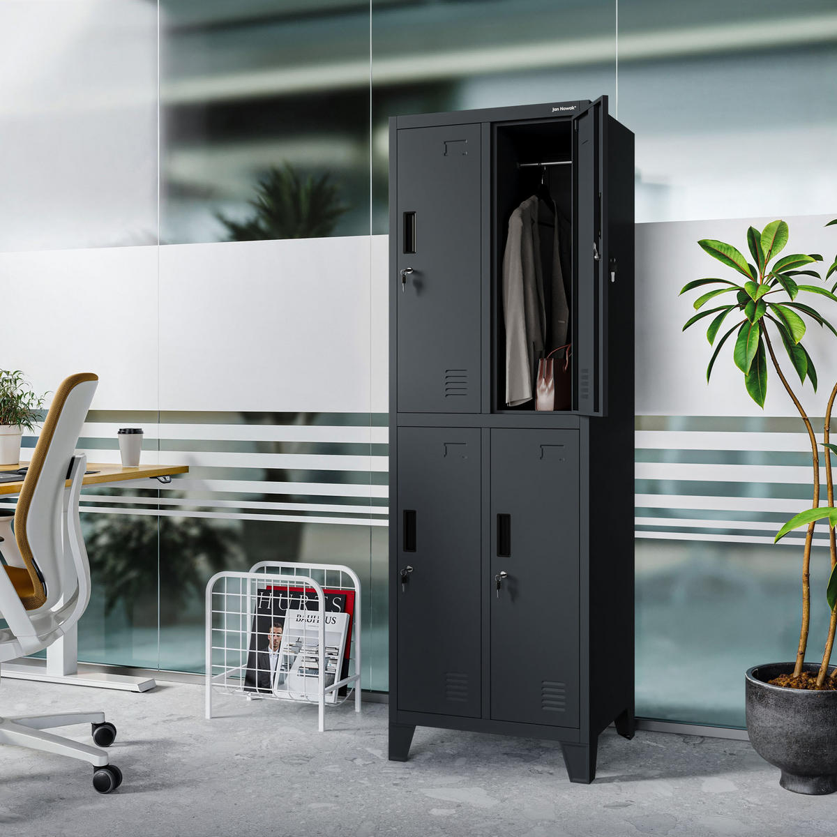 ARBEITSSCHUTZSCHRANK BARTEK 2 Plus - Anthrazit, Metall (56/172/45cm)