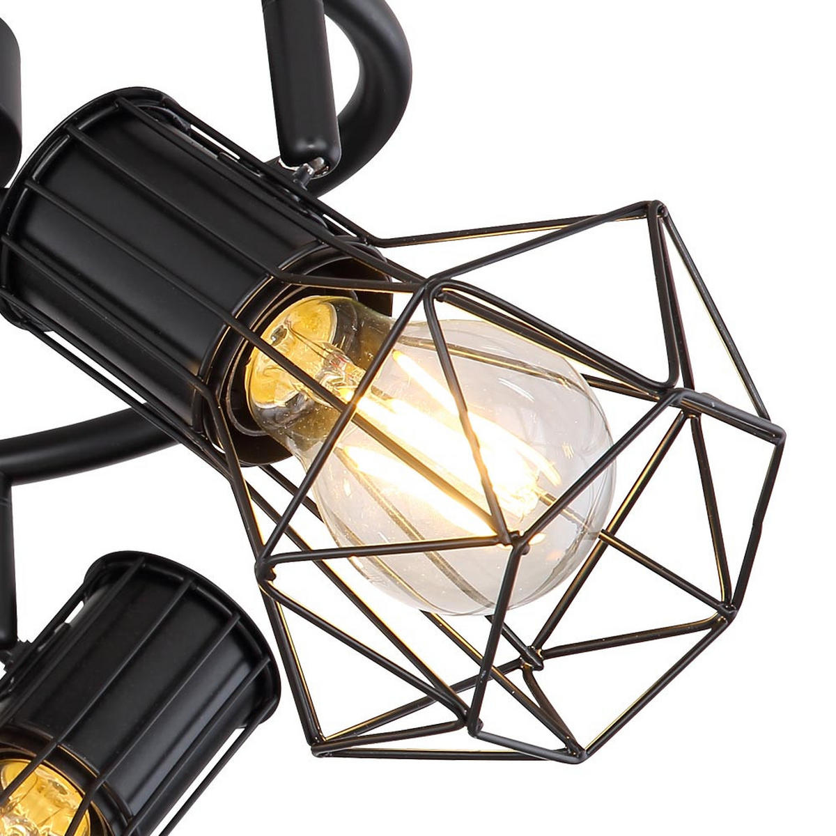 DECKENLEUCHTE Metall Schwarz PRISKA - Schwarz, Metall (28.5/28.5/19cm) - Globo Lighting