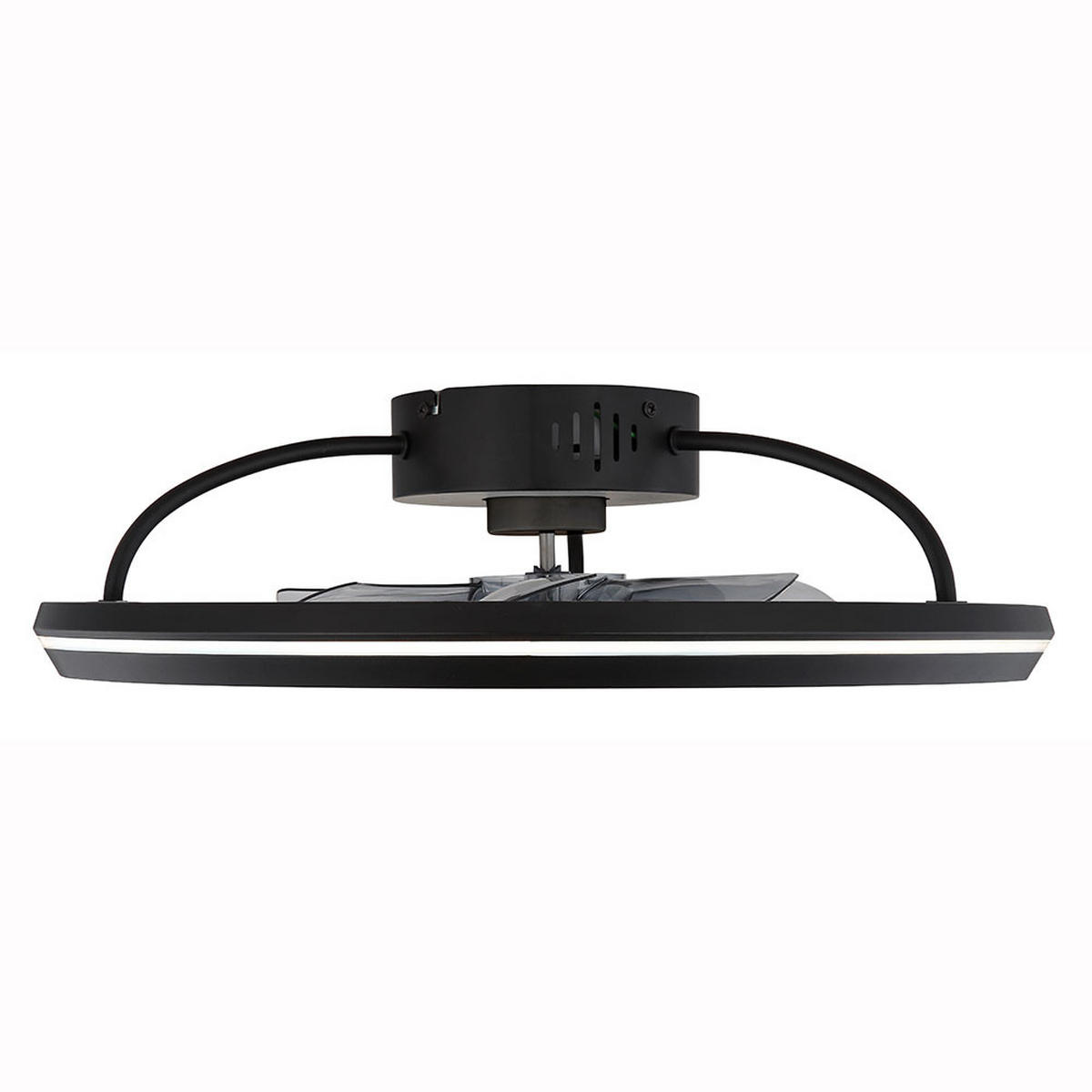 LED DECKENLEUCHTE Deckenventilator Schwarz Kunststoff - Schwarz, Metall (50/50/14cm) - Globo Lighting