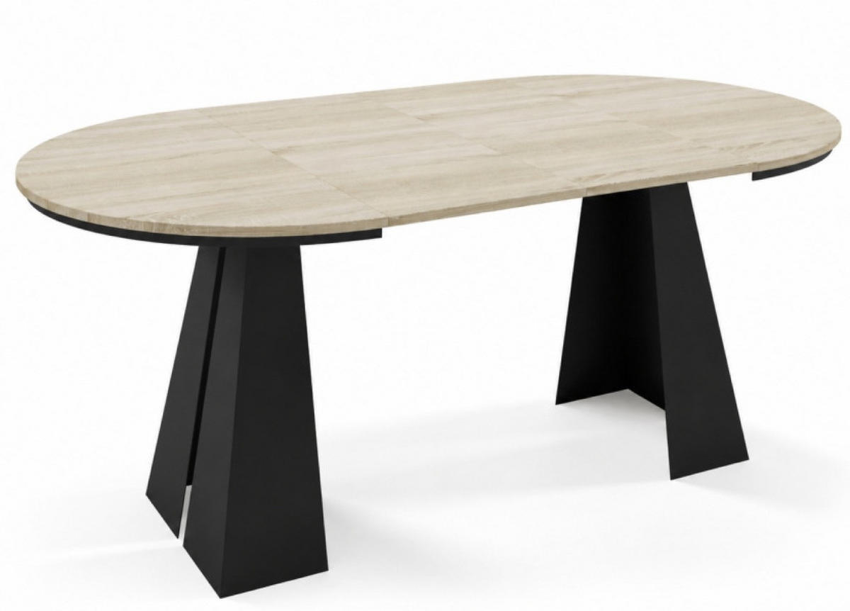 TISCH Schwarz Frega Ausziehbar - Schwarz/Sonoma Eiche, Holzwerkstoff (176/100/76cm) - Sepro Meble