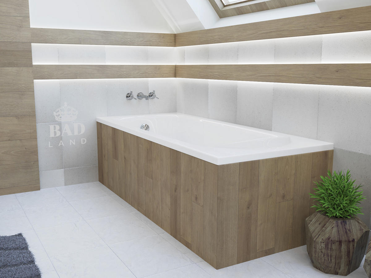 BADEWANNE Rechteck MEDIUM 160/75 Ablauf & Füße - Weiß, Kunststoff (75/56/160cm) - bad land