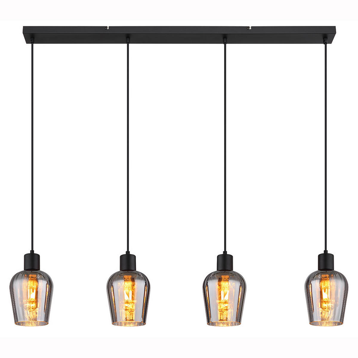 HÄNGELEUCHTE Glas rauchfarben Schwarz - Schwarz, Glas (103.5/13.5/150cm) - Globo Lighting