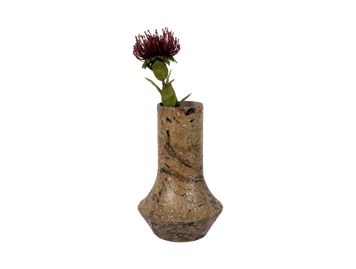VASE Mosaic Marble Braun 20/20/31 cm - Braun, Metall (31cm) - Present Time