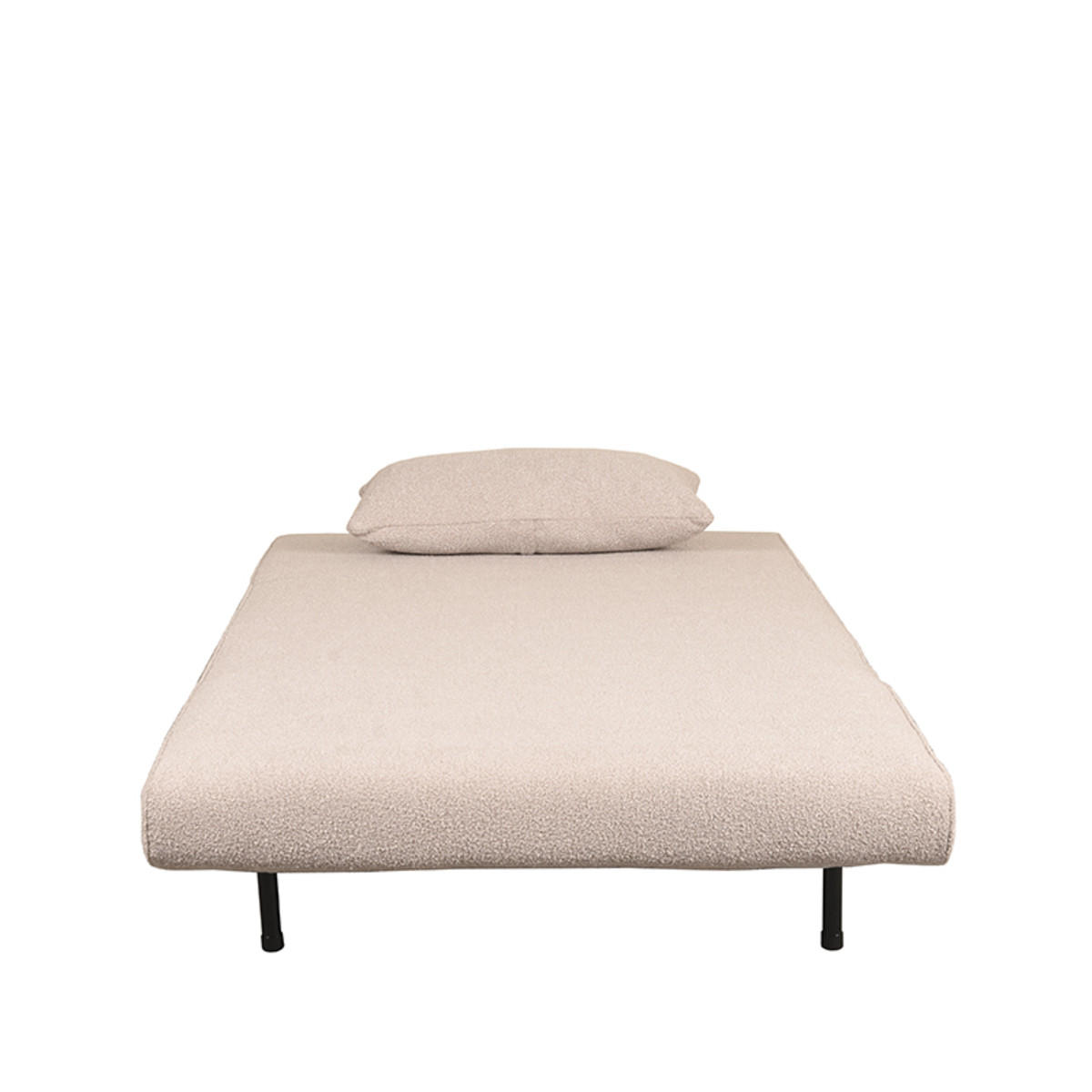 SCHLAFSOFA Einzelbett Beige 90/101/81 cm - Beige/Schwarz, Textil (101/81/90cm) - LABEL51