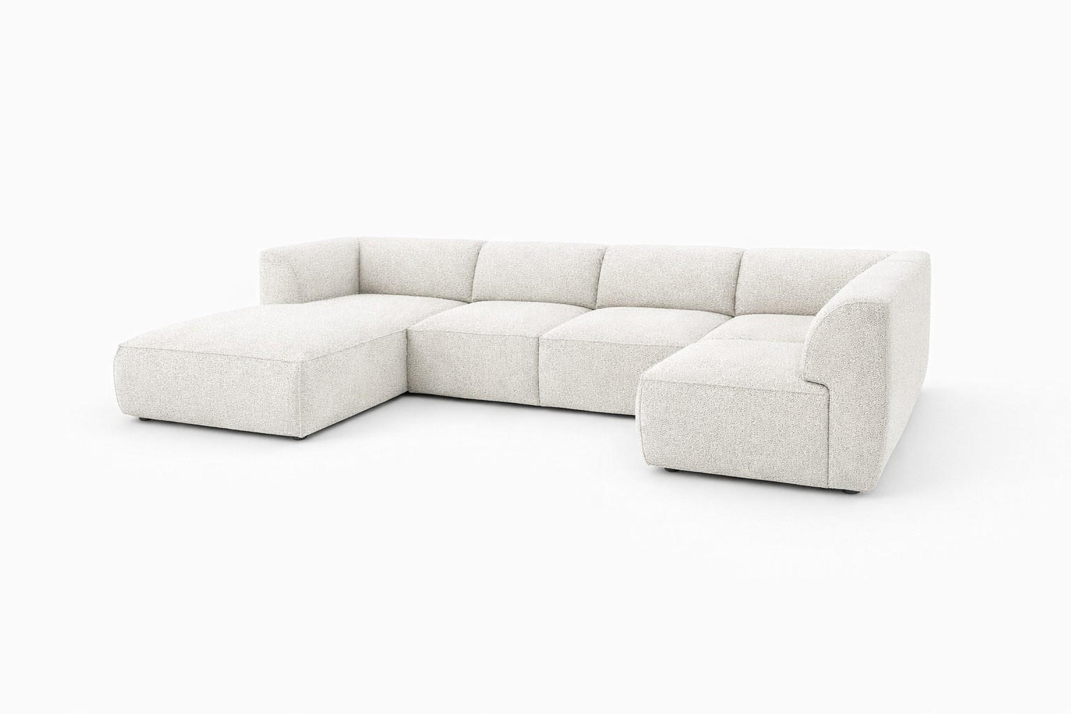WOHNLANDSCHAFT MOVO - modulares Ecksofa cream – modernes Design und flexible Gestaltung, links - Dunkelgrün/Bordeaux, Kunststoff/Textil (156/78/345cm) - KS Home Concept