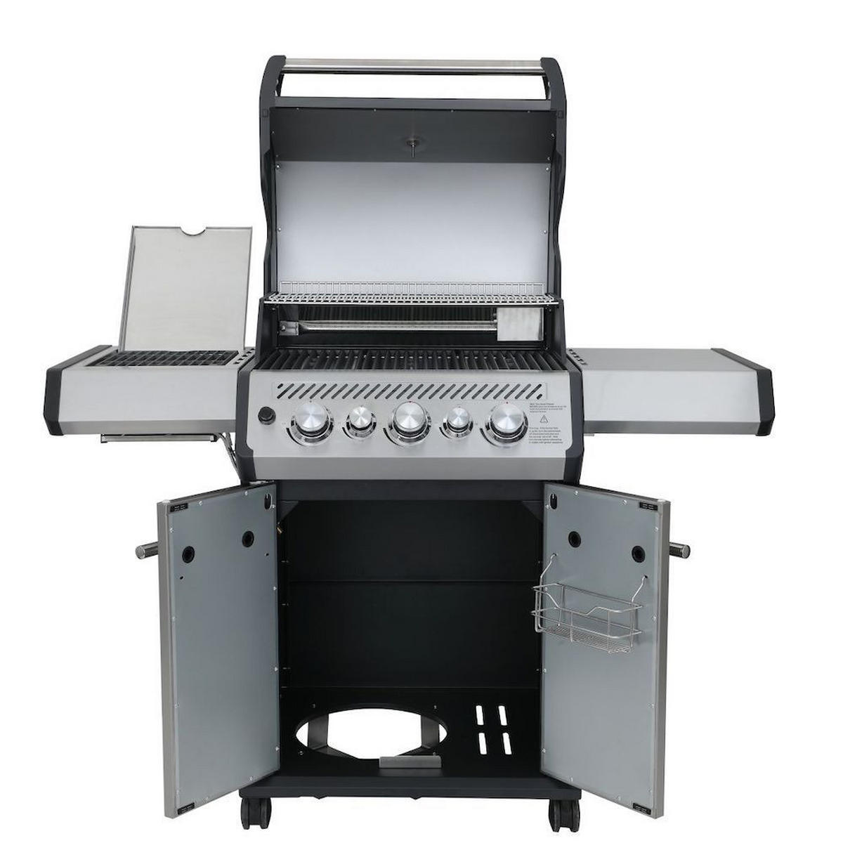 GASGRILL S-318 Schwarz mit 3 Hauptbrenner Schwarz/Silber - Silberfarben/Schwarz, Metall (137/119/64cm) - CHEFGASTRO