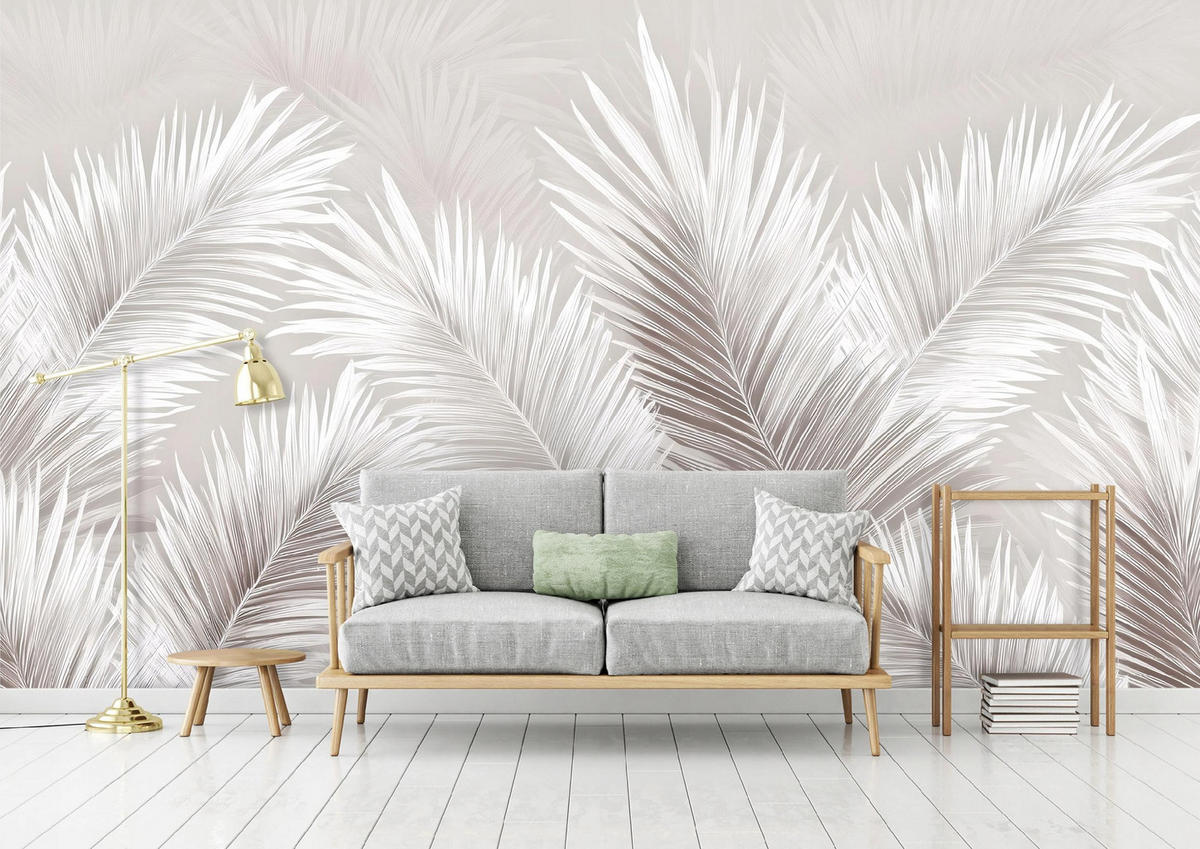 FOTOTAPETE Blätter Beton Rosa 400x280 cm - Multicolor, Papier (400/280cm) - Wallarena