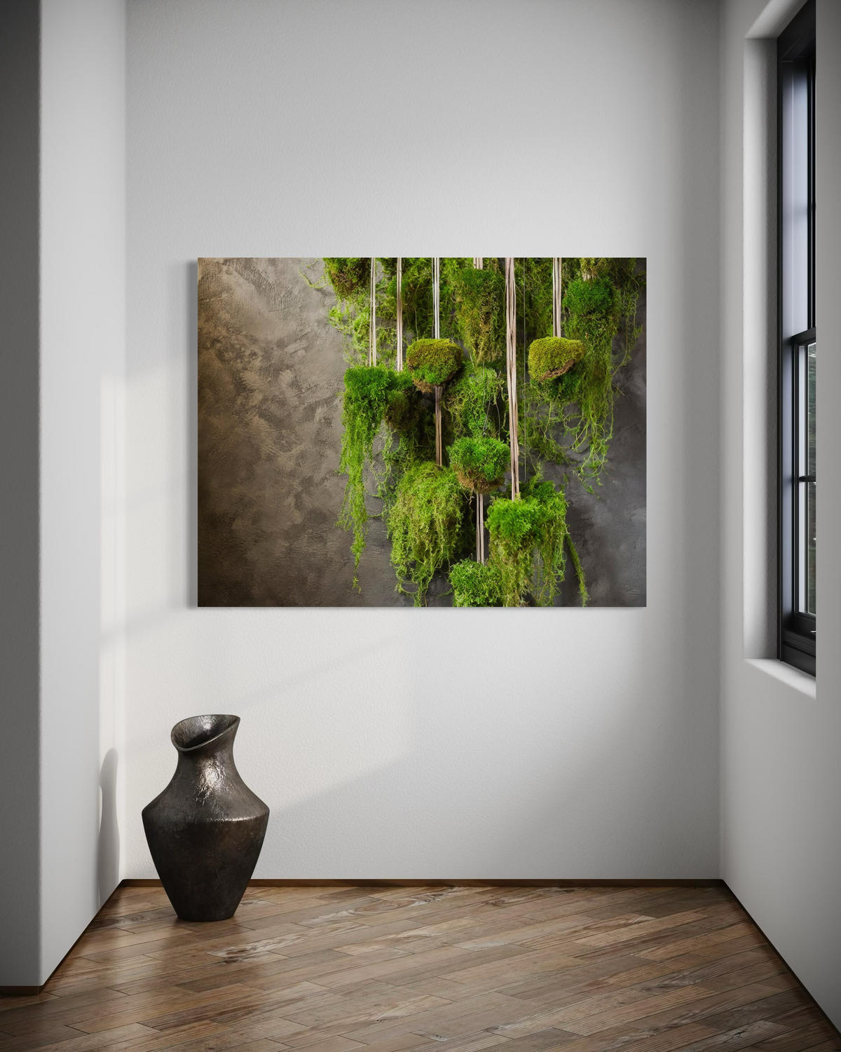 WANDBILD moospflanze botanik - Grün, Textil (60/40cm) - Feeby