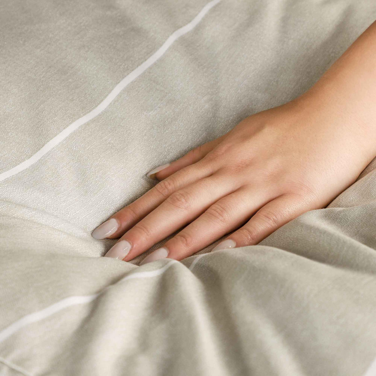 RENFORCÉ KISSENBEZUG HARPLINES - Grau, Textil (80/80cm) - Esprit